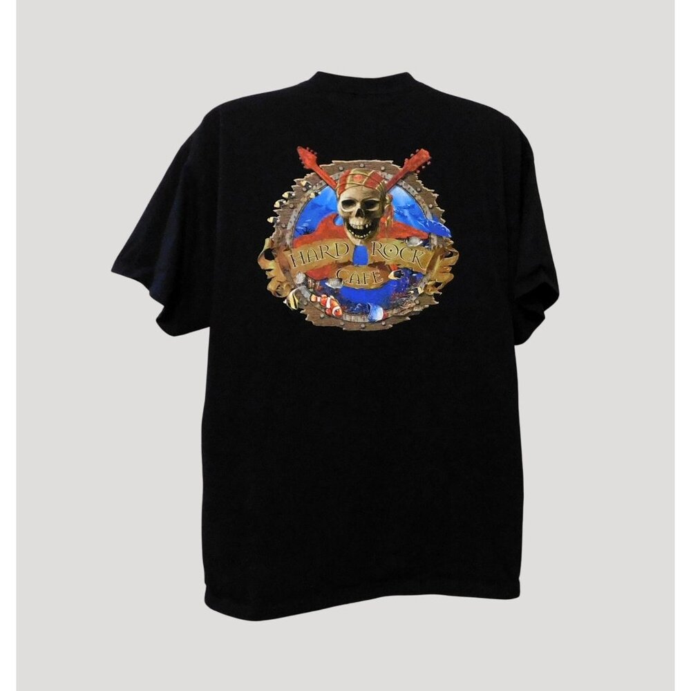Hard Rock Cafe Grand Cayman Islands Tee Shirt XL Black Skull Pirate Graphic